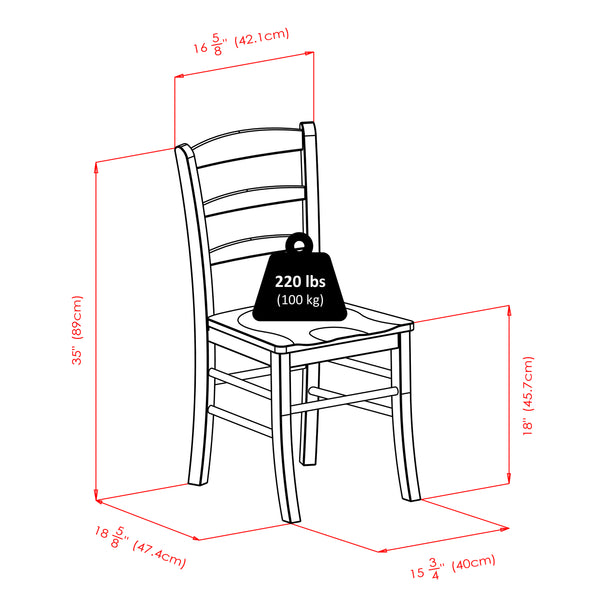 Winsome Wood Lynden 3-piece Drop Leaf Dining Set With Space-saving Table & Stylish Ladder-back Chairs In Walnut Walnut Solid Wood 94343-winsome-wood