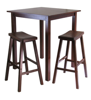 Winsome Wood Parkland 3-piece Walnut Dining Set With Saddle Seat Bar Stools - Perfect For Cozy Spaces & Hobbies Walnut Solid Wood 94349-winsome-wood