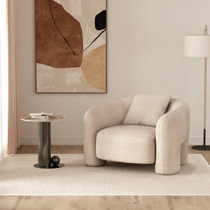 English Elm Sylvia Tweed Lounge Chair with Kiln-Dried Pine Frame, High-Density Foam Comfort and Accent Pillow (Commercial Grade) Gold B365P398075