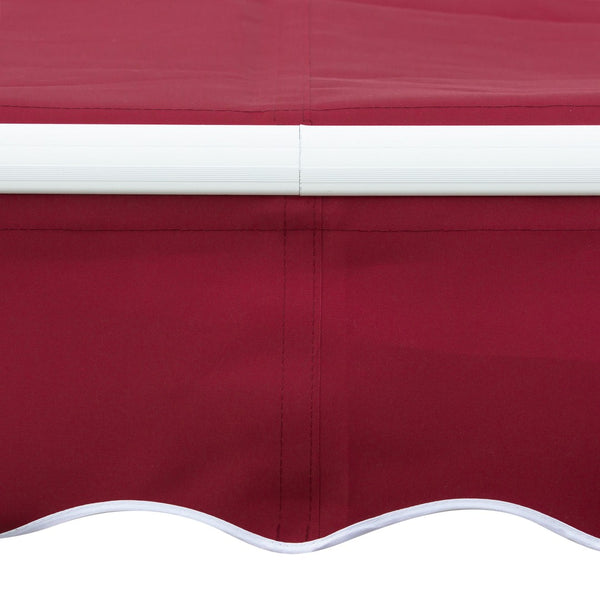 English Elm Outsunny 8' X 7' Manual Retractable Awning - Stylish Wine Red Sunshade For Patios & Windows W2225P175525-GIGA