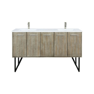 English Elm Rustic Acacia Double Bath Vanity 60 In. W X 20 In. D With Cultured Marble Top & Soft-Close Features B2731P259700-GIGA