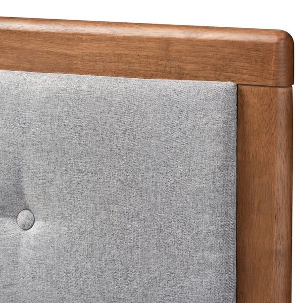 Baxton Studio Baxton Studio Cosma Modern Platform Bed with Storage, Adjustable Headboard & Cozy Upholstered Design Light / Queen Size Cosma-Light Grey/Ash Walnut-Queen