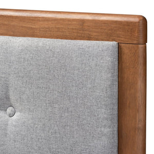 Baxton Studio Baxton Studio Mid-Century Modern Full Size Headboard with Button Tufting and Custom Height Options Sarine Light Full MG97053-Light Grey/Ash Walnut-HB-Full