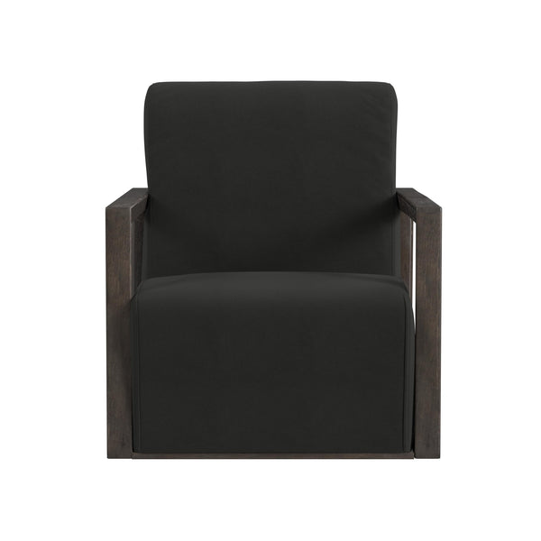 Basset Mirror Asher Modern Accent Chair - Oversized Velvet Seat With Durable Wood Frame & Timeless Design Gray Rustic Wood Frame 9435-lr-805