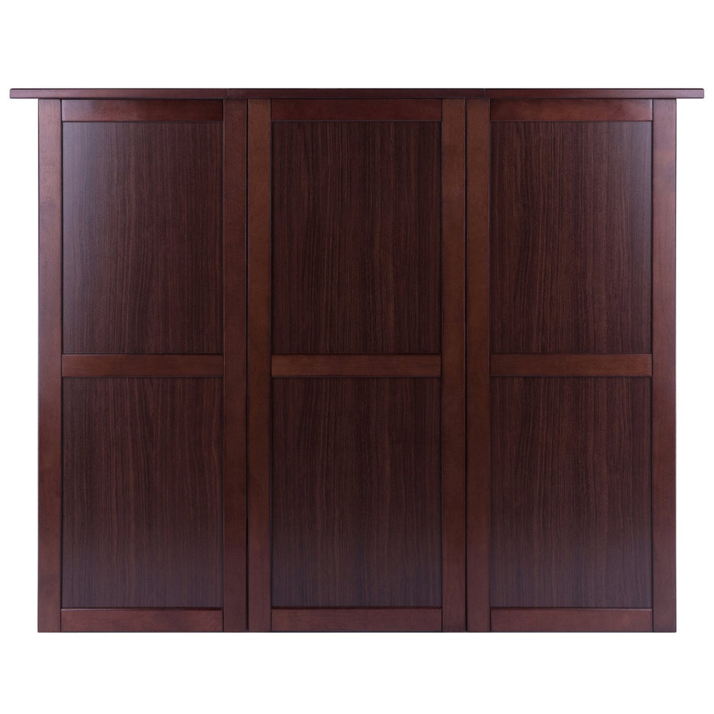 Winsome Wood Newport Expandable Wine Bar In Walnut - Stylish Space-saving Design For Entertaining & Storage Walnut Solid ,Composite Wood 94350-winsome-wood