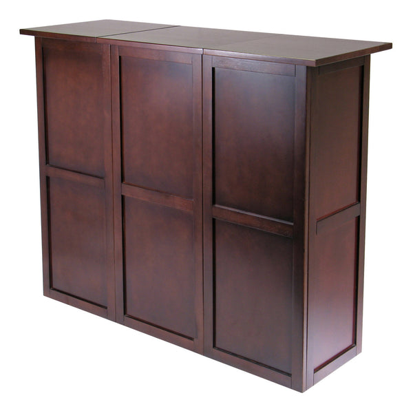 Winsome Wood Newport Expandable Wine Bar In Walnut - Stylish Space-saving Design For Entertaining & Storage Walnut Solid ,Composite Wood 94350-winsome-wood