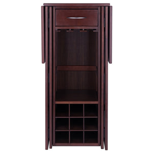 Winsome Wood Newport Expandable Wine Bar In Walnut - Stylish Space-saving Design For Entertaining & Storage Walnut Solid ,Composite Wood 94350-winsome-wood