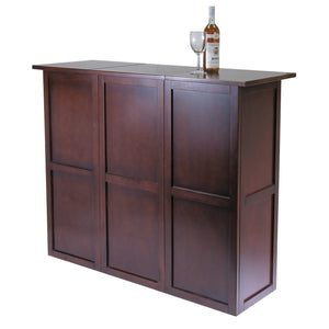 Winsome Wood Newport Expandable Wine Bar In Walnut - Stylish Space-saving Design For Entertaining & Storage Walnut Solid ,Composite Wood 94350-winsome-wood
