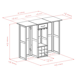 Winsome Wood Newport Expandable Wine Bar In Walnut - Stylish Space-saving Design For Entertaining & Storage Walnut Solid ,Composite Wood 94350-winsome-wood