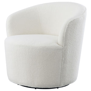 English Elm Tempest Faux Sheepskin Swivel Barrel Chair Sculptural Lounge Accent for Living Rooms B062P447713