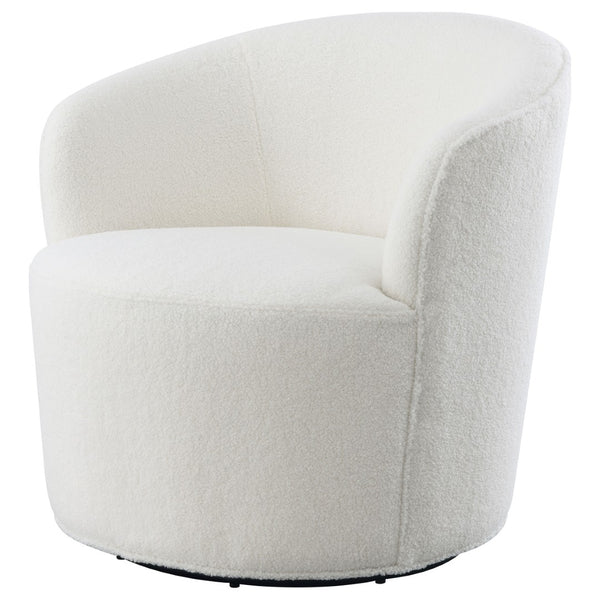 English Elm Tempest Faux Sheepskin Swivel Barrel Chair Sculptural Lounge Accent for Living Rooms B062P447713