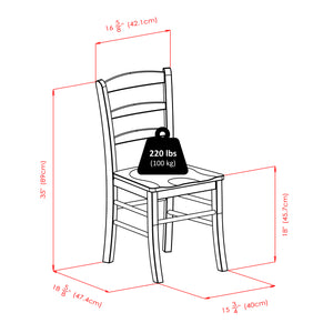 Winsome Wood Pulman 3-piece Expandable Dining Set With Ladder-back Chairs, Space-saving Walnut Design For 4 Guests Walnut Solid Wood 94352-winsome-wood