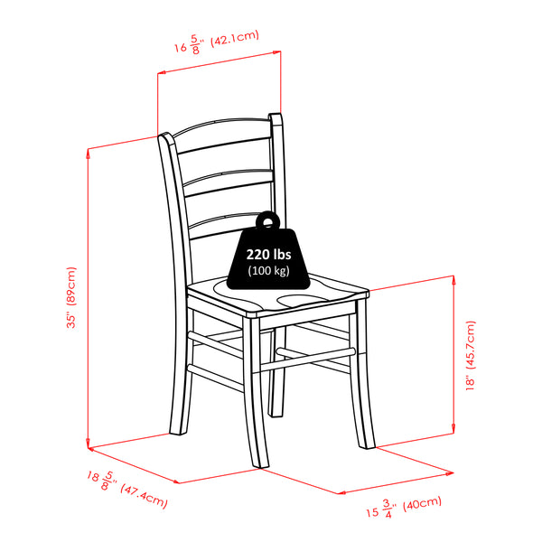 Winsome Wood Taylor 3-piece Walnut Drop Leaf Dining Table Set With Ladder Back Chairs For Versatile Home Use Walnut Solid ,Composite Wood 94353-winsome-wood