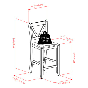 Winsome Wood Lynnwood 3-piece Drop Leaf Dining Set With V-back Stools, Space-saving Walnut Table For Small Spaces Walnut Solid ,Composite Wood 94355-winsome-wood