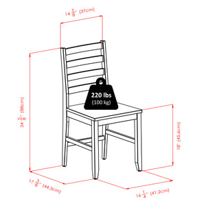 Winsome Wood Alamo 3-piece Round Drop Leaf Dining Table Set With Ladder-back Chairs For Compact Spaces, Walnut Walnut Solid Wood 94356-winsome-wood