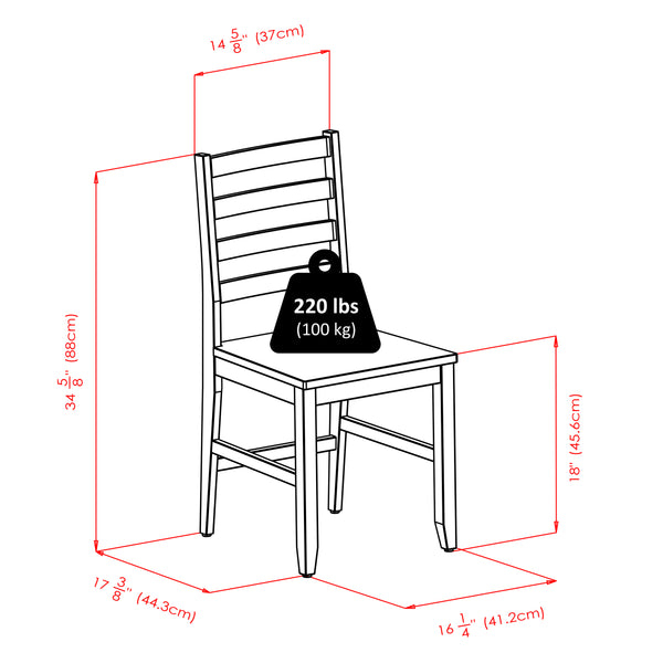 Winsome Wood Alamo 3-piece Round Drop Leaf Dining Table Set With Ladder-back Chairs For Compact Spaces, Walnut Walnut Solid Wood 94356-winsome-wood