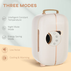 English Elm Homcom Skincare Mini Fridge 12l Led Display Silent Cooling Vanity Refrigerator White W2225P173963