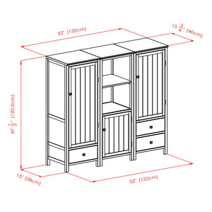 Winsome Wood Brooke 3-piece Modular Cupboard Set In Walnut - Stylish French Country Storage For Any Room Walnut Solid ,Composite Wood 94357-winsome-wood
