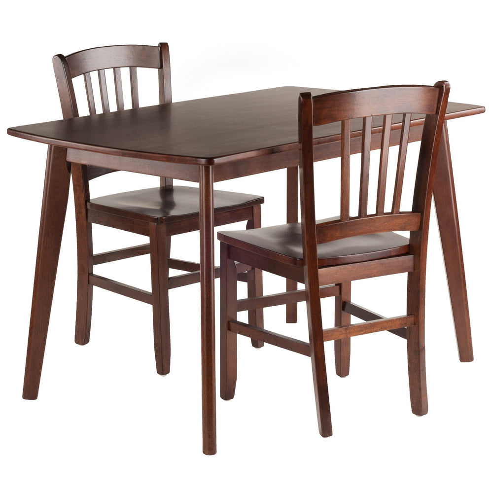 Winsome Wood Shaye 3-piece Dining Table Set With Stylish Slat-back Chairs In Walnut - Contemporary Comfort & Durability Walnut Solid Wood 94358-winsome-wood