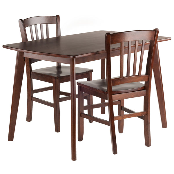 Winsome Wood Shaye 3-piece Dining Table Set With Stylish Slat-back Chairs In Walnut - Contemporary Comfort & Durability Walnut Solid Wood 94358-winsome-wood