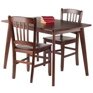 Winsome Wood Shaye 3-piece Dining Table Set With Stylish Slat-back Chairs In Walnut - Contemporary Comfort & Durability Walnut Solid Wood 94358-winsome-wood