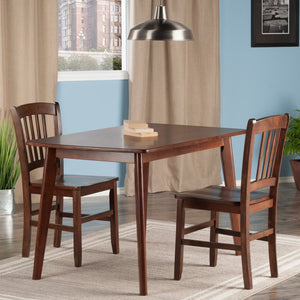 Winsome Wood Shaye 3-piece Dining Table Set With Stylish Slat-back Chairs In Walnut - Contemporary Comfort & Durability Walnut Solid Wood 94358-winsome-wood