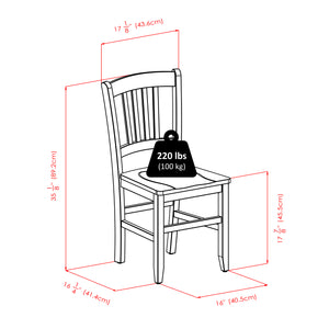 Winsome Wood Shaye 3-piece Dining Table Set With Stylish Slat-back Chairs In Walnut - Contemporary Comfort & Durability Walnut Solid Wood 94358-winsome-wood