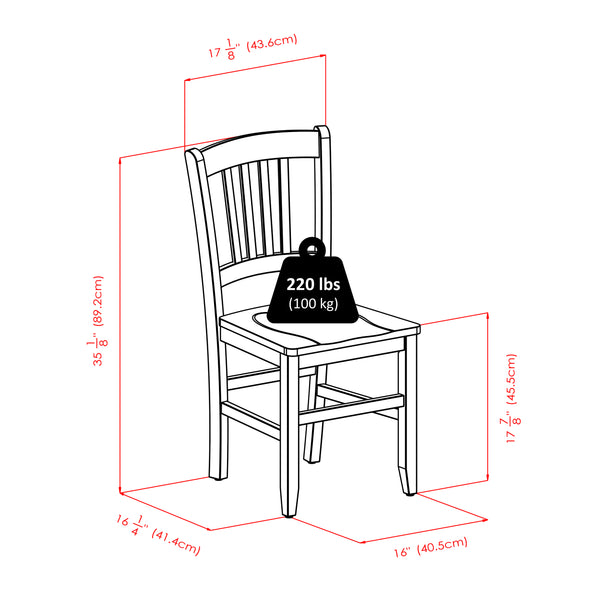 Winsome Wood Shaye 3-piece Dining Table Set With Stylish Slat-back Chairs In Walnut - Contemporary Comfort & Durability Walnut Solid Wood 94358-winsome-wood