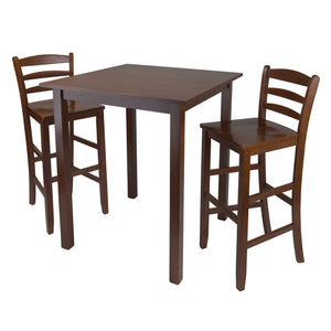 Winsome Wood Parkland 3-piece Dining Set With Ladder-back Bar Stools – Classic Walnut Design For Cozy Spaces Walnut Solid Wood 94359-winsome-wood