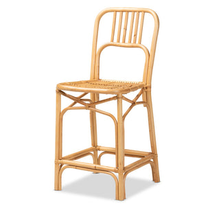 English Elm Modern Rattan Dining Chair Set of Two with Woven Back and Black Iron Base B2750P420426