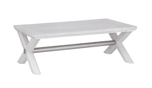 Basset Mirror Nadine Coastal Contemporary Cocktail Table - Solid Wood & Veneers, Bright White Oak & Nickel Accents White Solid Wood,Veneers,Metal 9436-lr-100