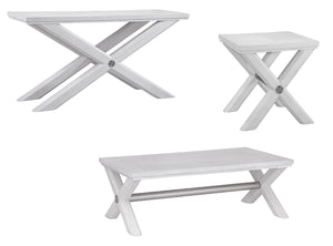 Basset Mirror Nadine Coastal Contemporary Cocktail Table - Solid Wood & Veneers, Bright White Oak & Nickel Accents White Solid Wood,Veneers,Metal 9436-lr-100
