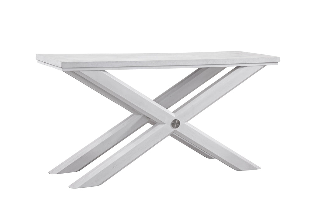 Basset Mirror Nadine Console Table - Coastal Contemporary Design With Solid Wood, Bright White Oak & Brushed Nickel White Solid Wood,Veneers,Metal 9436-lr-400