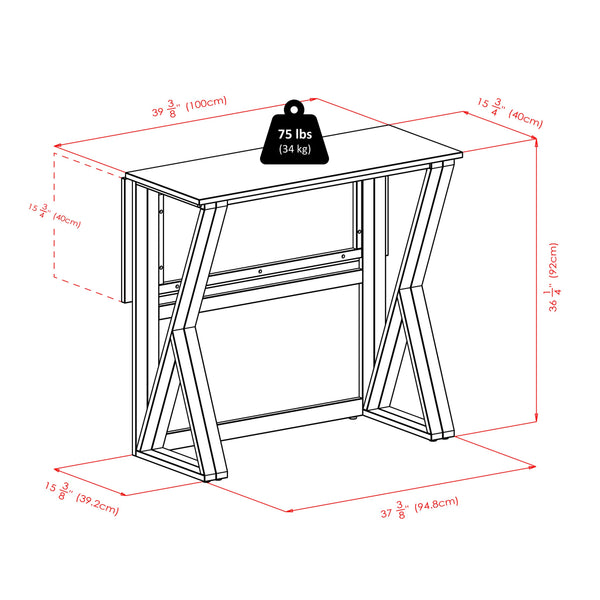 Winsome Wood Harrington 3-piece Drop Leaf High Table Set With Black Faux Leather Stools In Elegant Walnut Finish Walnut Solid Wood 94361-winsome-wood