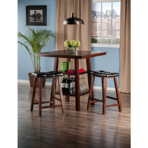 Winsome Wood Orlando 3-piece High Table Set With Cushion Saddle Stools – Stylish Walnut Finish For Dining & Work Walnut Solid ,Composite Wood 94362-winsome-wood