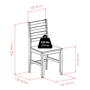 Winsome Wood Kingsgate 3-piece Dining Table Set With Ladder-back Chairs In Warm Walnut - Compact & Stylish Design Walnut Solid Wood 94363-winsome-wood