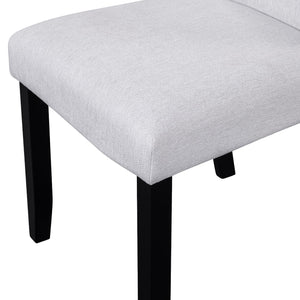 English Elm 5-Piece Round Dining Set with 43" Modern MDF Table and 4 Upholstered Fabric Chairs for Compact Spaces Beige+White N752S001055K