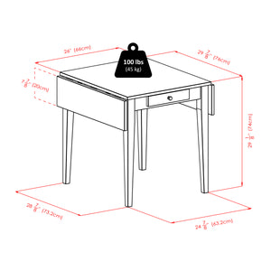 Winsome Wood Hamilton 3-piece Walnut Drop Leaf Dining Set With Stylish Ladder-back Chairs & Storage Drawer Walnut Solid ,Composite Wood 94366-winsome-wood