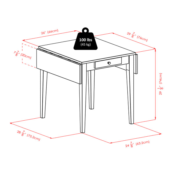 Winsome Wood Hamilton 3-piece Walnut Drop Leaf Dining Set With Stylish Ladder-back Chairs & Storage Drawer Walnut Solid ,Composite Wood 94366-winsome-wood
