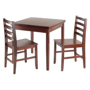 Winsome Wood Pulman 3-piece Expandable Dining Set With Ladder-back Chairs, Space-saving Walnut Design For 4 Guests Walnut Solid Wood 94367-winsome-wood