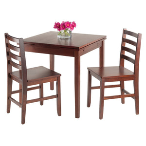 Winsome Wood Pulman 3-piece Expandable Dining Set With Ladder-back Chairs, Space-saving Walnut Design For 4 Guests Walnut Solid Wood 94367-winsome-wood