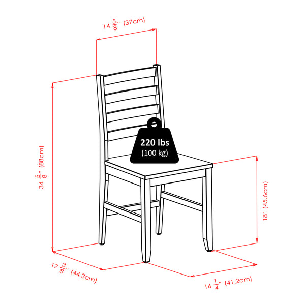 Winsome Wood Pulman 3-piece Expandable Dining Set With Ladder-back Chairs, Space-saving Walnut Design For 4 Guests Walnut Solid Wood 94367-winsome-wood
