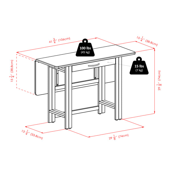 Winsome Wood Taylor 3-piece Walnut Drop Leaf Dining Table Set With Ladder Back Chairs For Versatile Home Use Walnut Solid ,Composite Wood 94368-winsome-wood