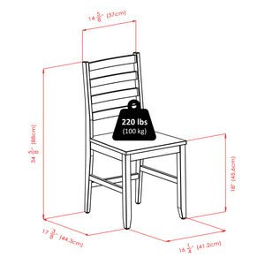 Winsome Wood Taylor 3-piece Walnut Drop Leaf Dining Table Set With Ladder Back Chairs For Versatile Home Use Walnut Solid ,Composite Wood 94368-winsome-wood