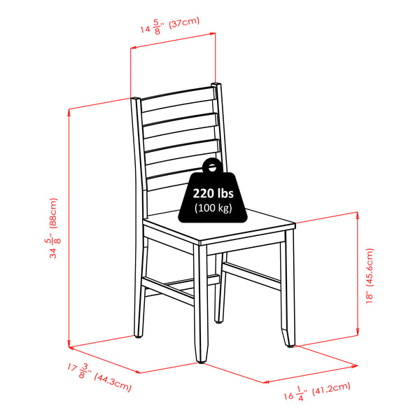 Winsome Wood Taylor 3-piece Walnut Drop Leaf Dining Table Set With Ladder Back Chairs For Versatile Home Use Walnut Solid ,Composite Wood 94368-winsome-wood