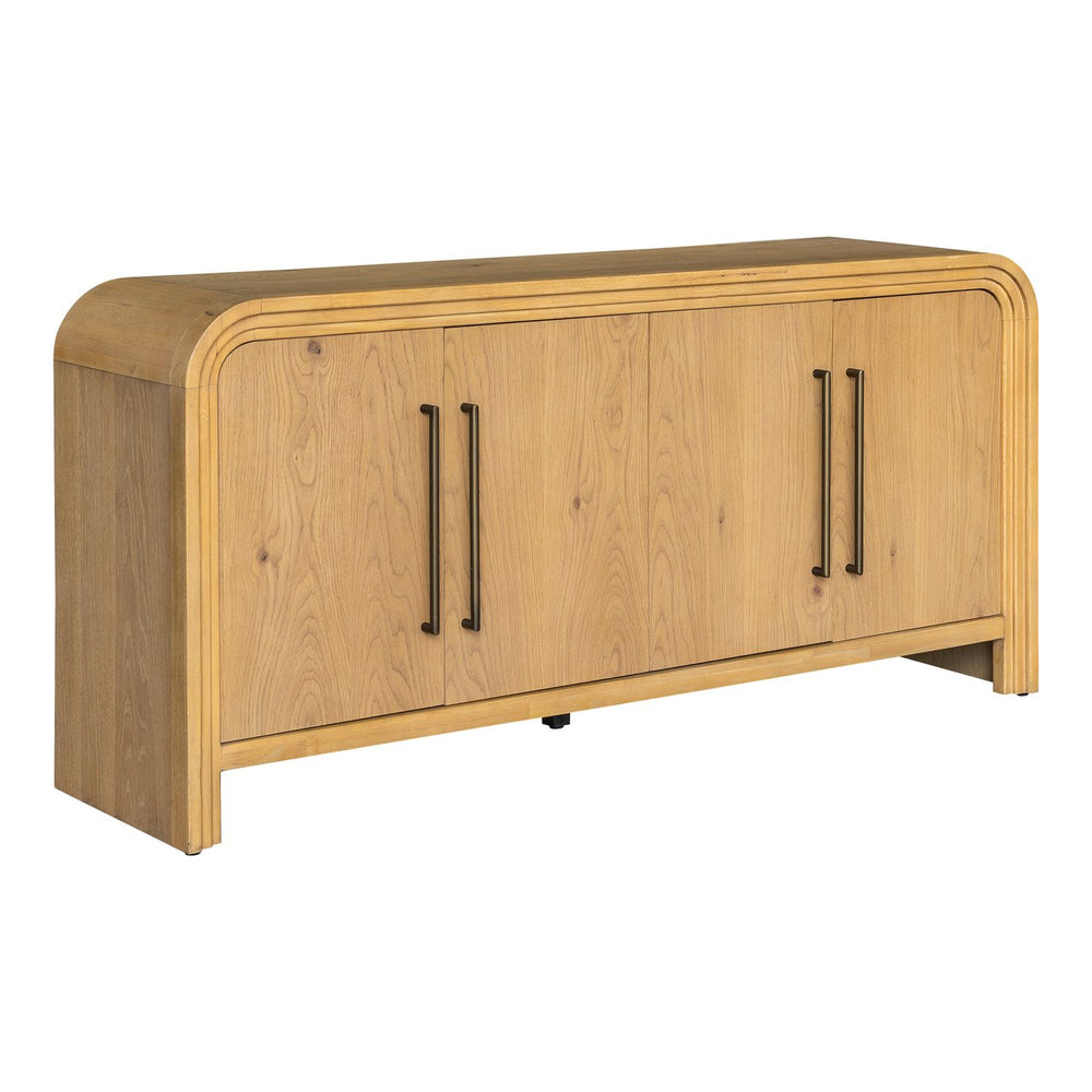 Basset Mirror Chandler Sideboard: Modern Solid Wood Design With Antique Brass Accents And Adjustable Shelves Brown Solid Wood,Oak Veneers 9437-dr-576