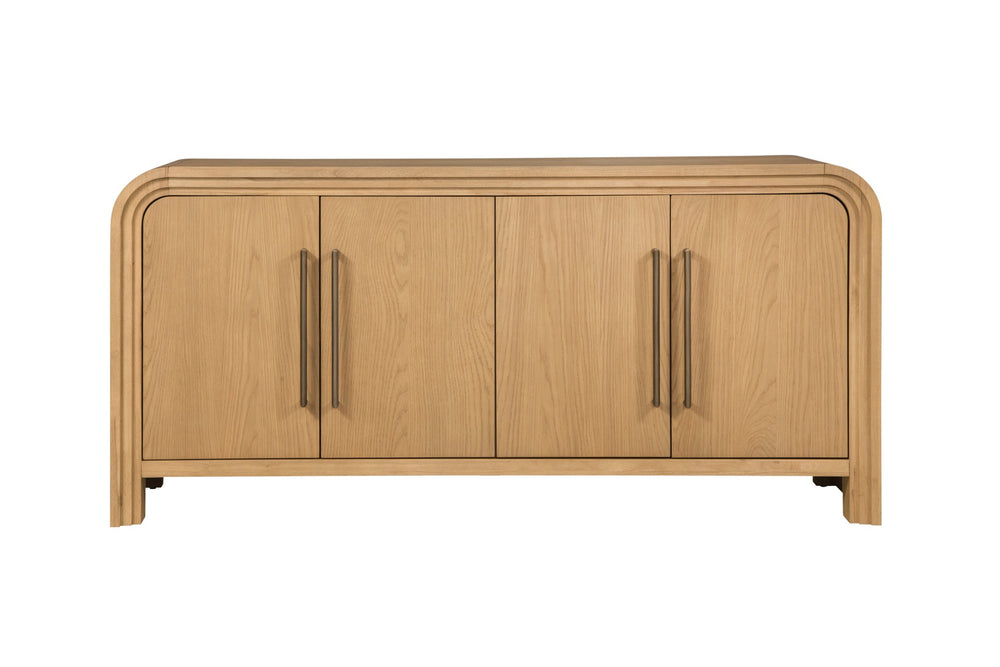 Basset Mirror Chandler Sideboard: Modern Solid Wood Design With Antique Brass Accents And Adjustable Shelves Brown Solid Wood,Oak Veneers 9437-dr-576