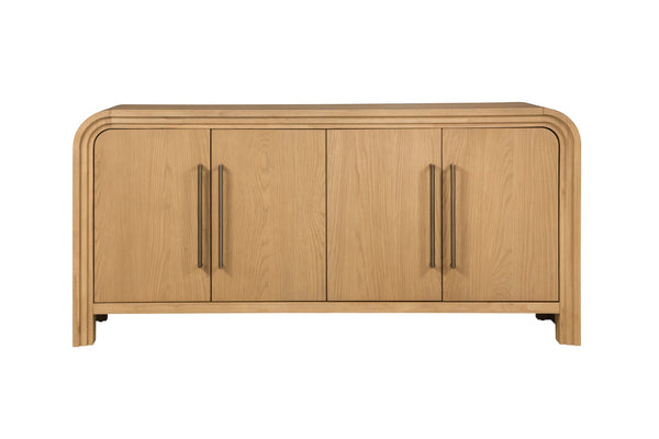 Basset Mirror Chandler Sideboard: Modern Solid Wood Design With Antique Brass Accents And Adjustable Shelves Brown Solid Wood,Oak Veneers 9437-dr-576