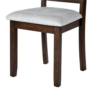 English Elm 3 Piece Kitchen Dining Set with Space-Saving Drop Leaf Table and Upholstered Ergonomic Chairs for Small Spaces Brown N752S000617D