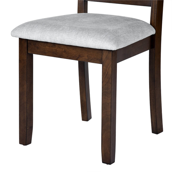 English Elm 3 Piece Kitchen Dining Set with Space-Saving Drop Leaf Table and Upholstered Ergonomic Chairs for Small Spaces Brown N752S000617D